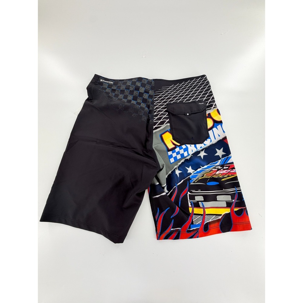 Hurley x NASCAR Racing 20” Phantom Boardshorts Men’s Size 30 Black Flames - Picture 5 of 5